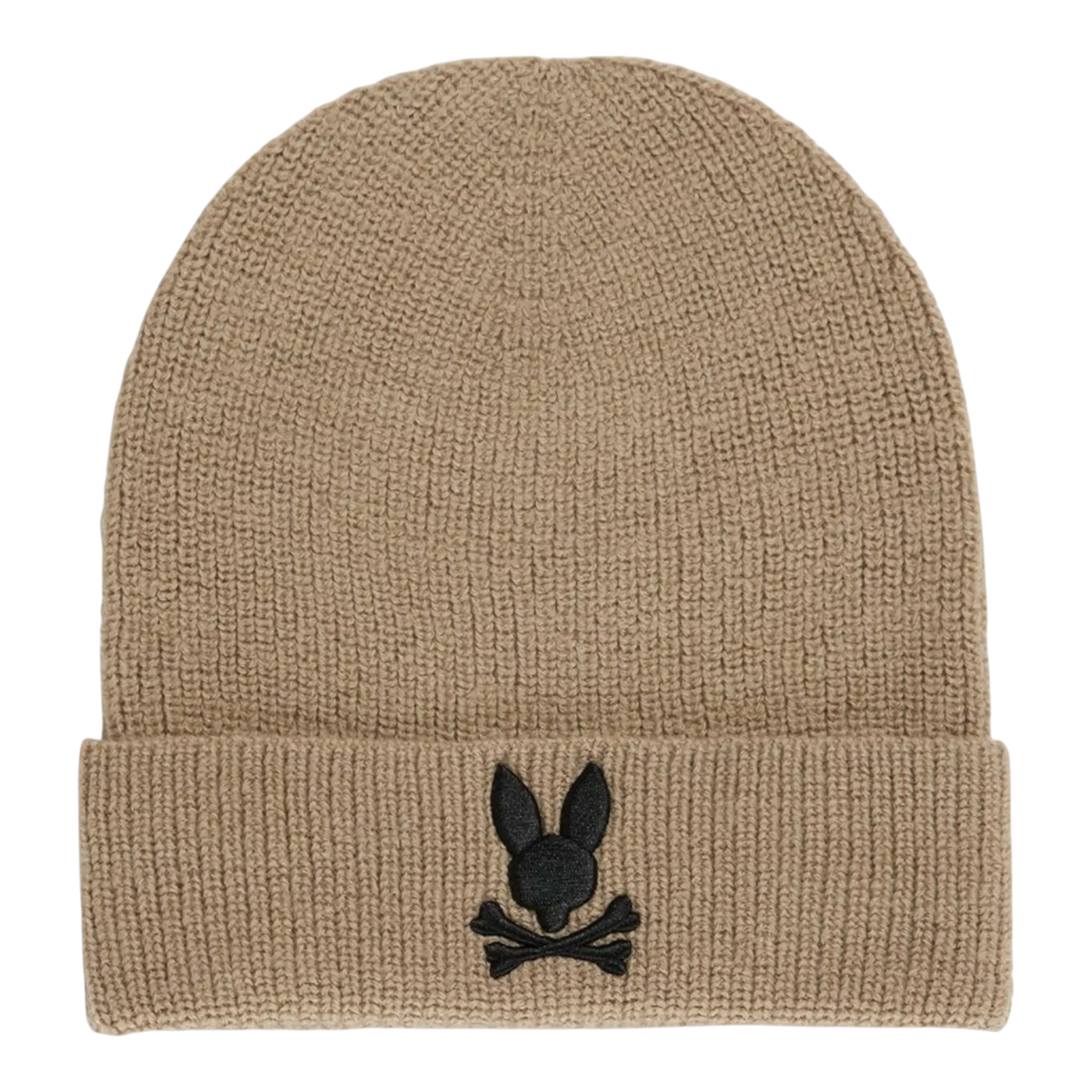 Psycho Bunny Allen Merino Wool Knit Cuff Beanie Wet Sand