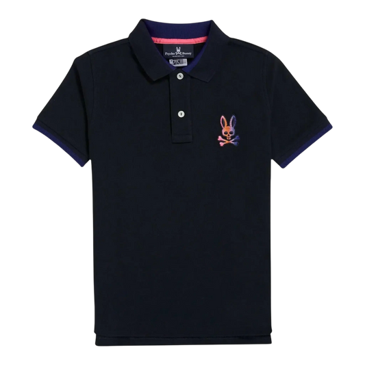 Psycho Bunny Dylan Gradient Kids Polo Shirt Navy