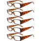 5 Pack Rectangle Stylish Reading Glasses R040-A