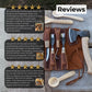 5-Piece Hand-Forged Carving Tool Set with Leather Tool Roll