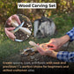 5-Piece Spoon & Bowl Carving Tool Set with Leather Sheaths