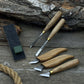 5-Piece Wood Carving Tool Set with Sharpening Board