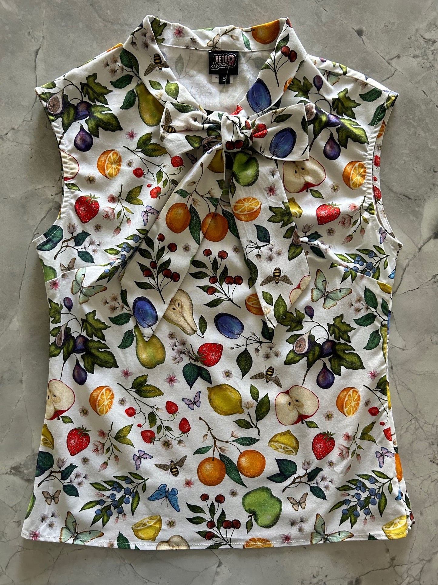 Fruits & Butterflies Bow Top - 4X only