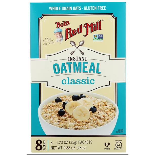 Bob's Red Mill Gluten-Free Classic Instant Oatmeal, Pack of 4 (9.88 oz per Canister)