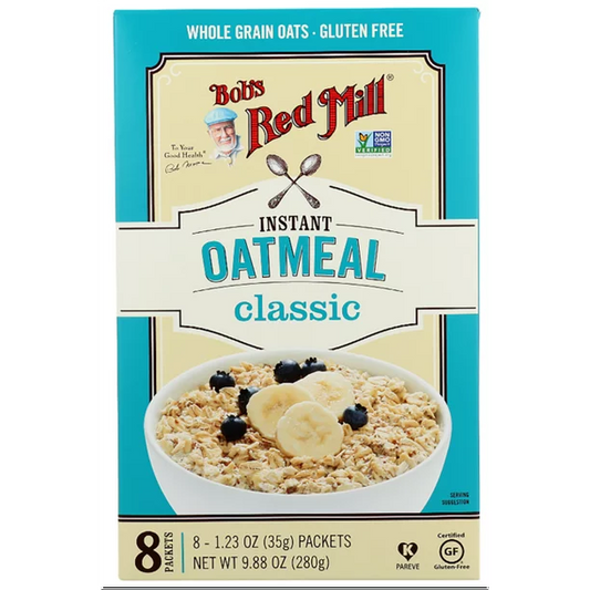 Bob's Red Mill Gluten-Free Classic Instant Oatmeal, Pack of 4 (9.88 oz per Canister)