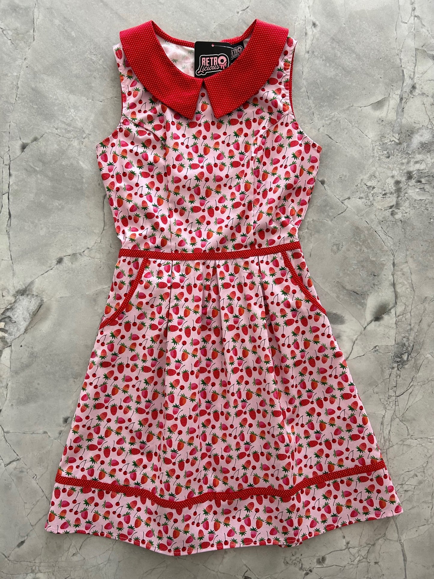 Berry Cherry Collared Dress - Medium only