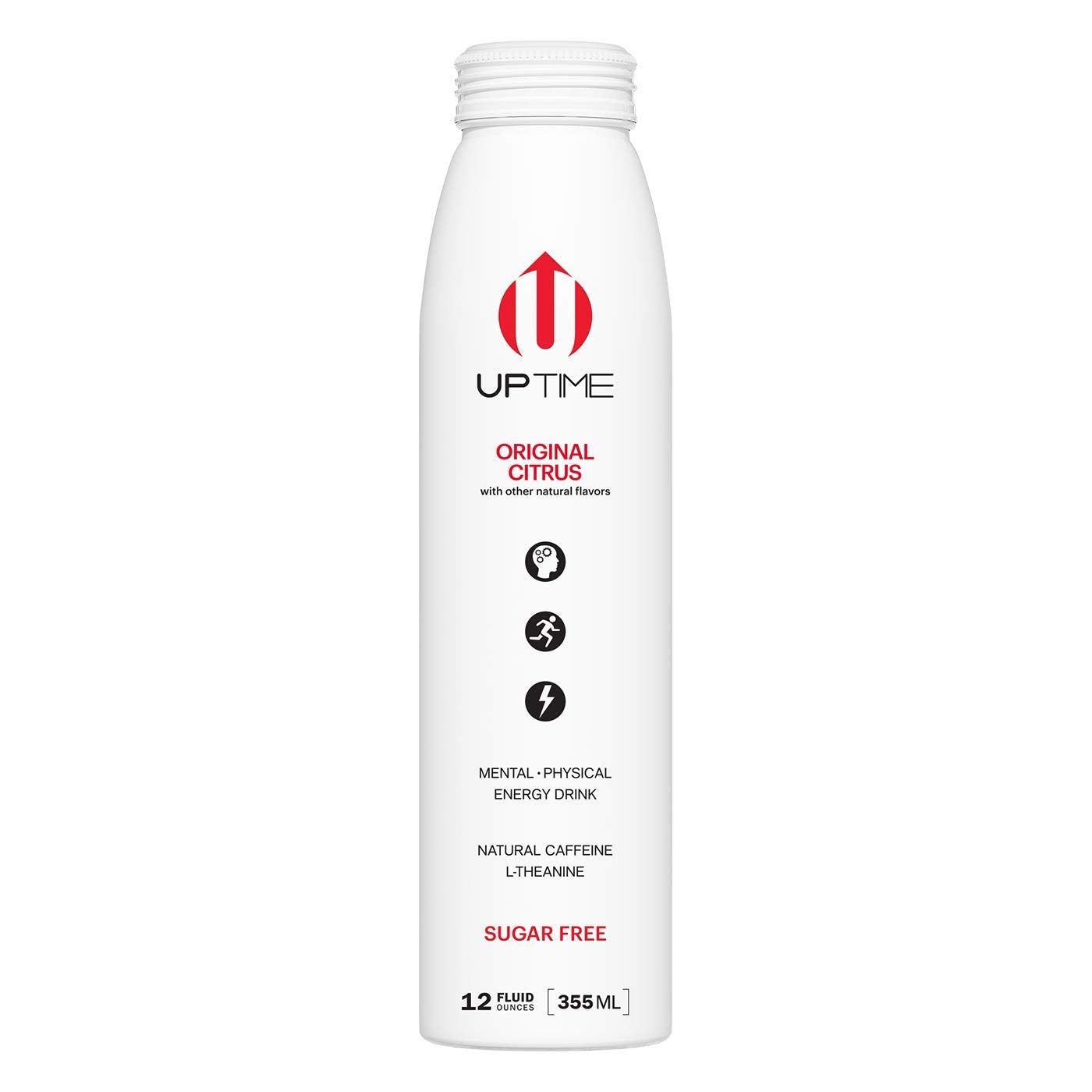 Uptime Energy Drink: Citrus, Sugar Free, Zero Calories (Pack of 12 - 12 Fl Oz)