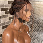 Feeding braid Wig, Human Hair Curls, Color 1B/30 Swiss Full Lace - Cornrow Janiece