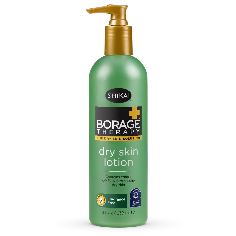 Shikai Borage Therapy Dry Skin Lotion, Unscented, 8 fl oz, Pack of 2