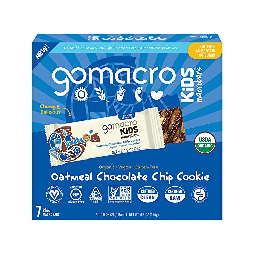 Gomacro Kids Macrobar Oatmeal Chocolate Chip (Pack of 7) 6.3 Oz
