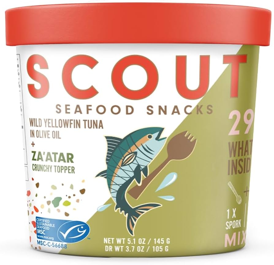 Scout - Tuna Snack Zaatar, 5.1 oz (Pack of 6) - Gourmet Canned Tuna