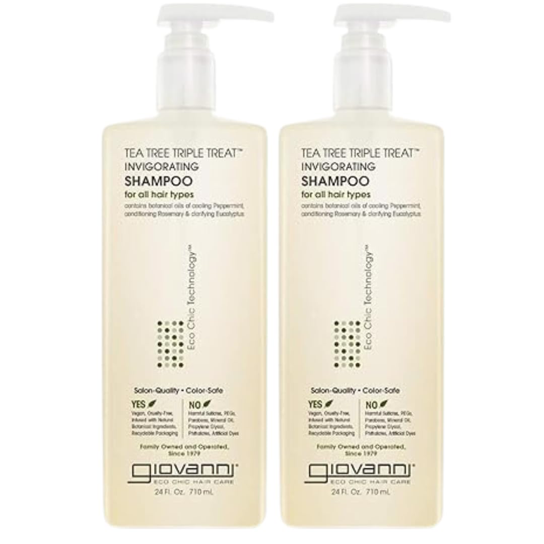 Giovanni Tea Tree Triple Treat Invigorating Shampoo 24 Oz Pack of 2