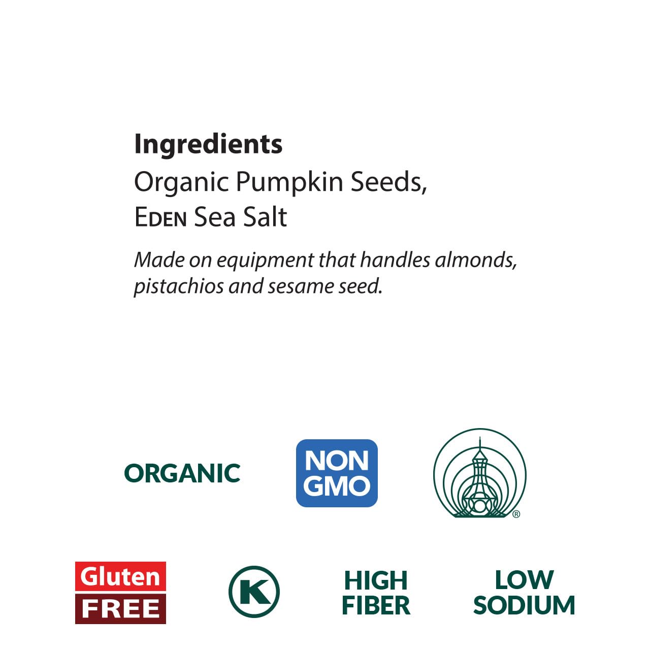 Eden Foods Dry Roasted Organic Pumpkin Seeds - 4 Oz. (Pack of 15)