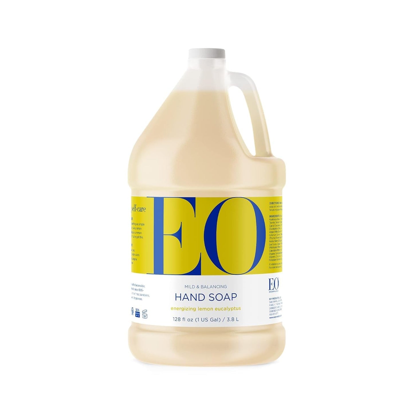 Eo Products Liquid Hand Soap, Lemon & Eucalyptus, 1 Gallon