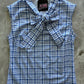 Blue Plaid Bow Top