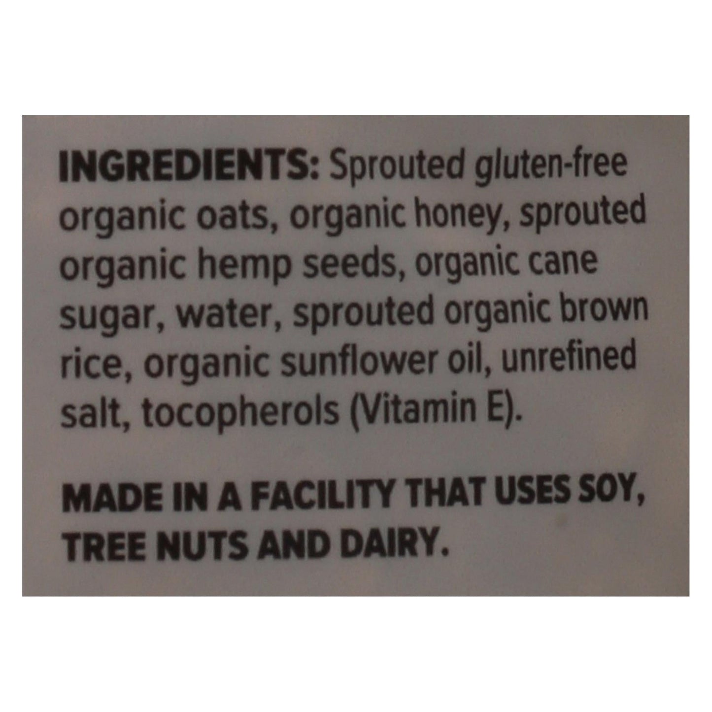 One Degree Organic Foods Sprouted Oat Hemp Granola - Honey (Pack of 6 - 11 Oz.)