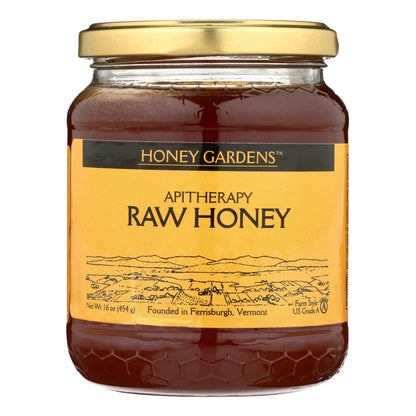 Honey Gardens Apiaries Raw Honey (1 lb., Pack of 4) for Apitherapy