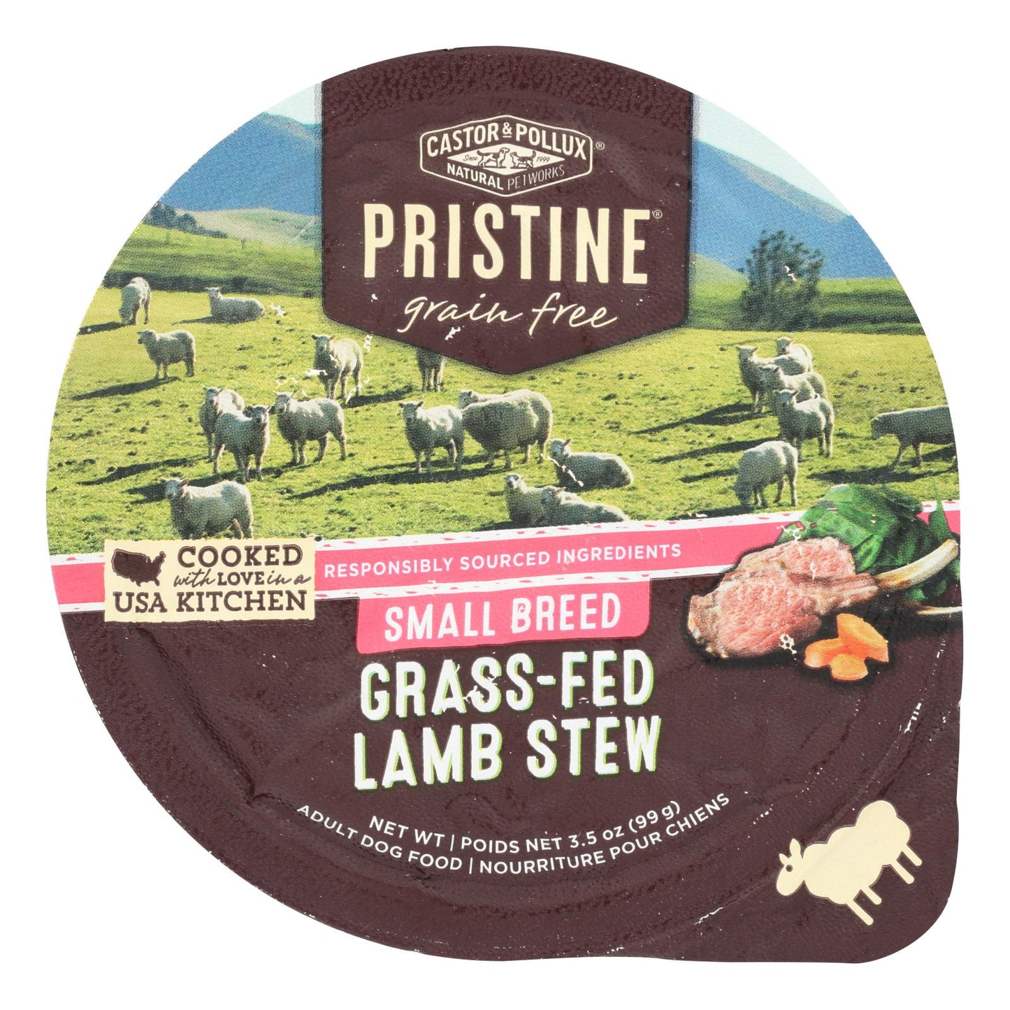 Castor & Pollux Green Formula Lamb Dry Dog Food for Small Breeds, Case of 12 - 3.5 Oz. Pouches