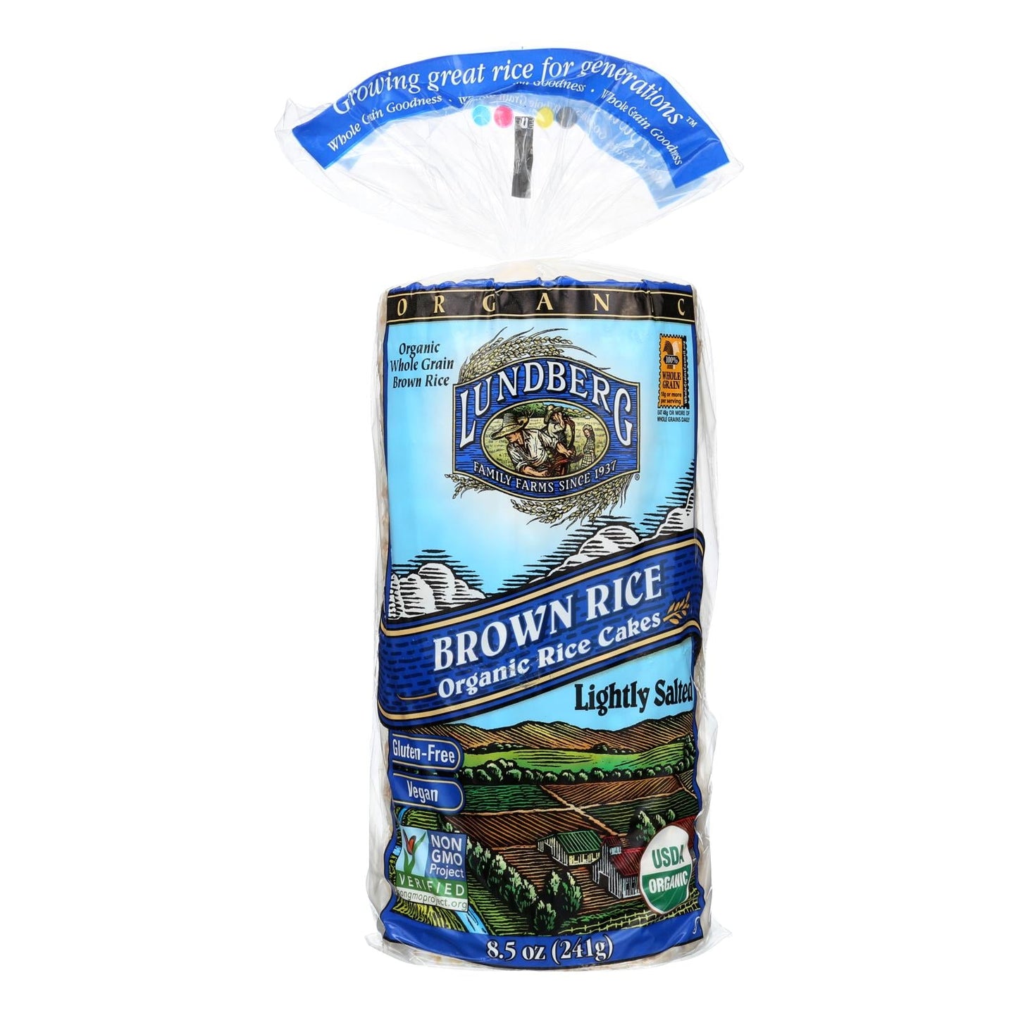 Lundberg Family Farms Brown Rice Cakes with Sea Salt, 6 Pack, 8.5 Oz.