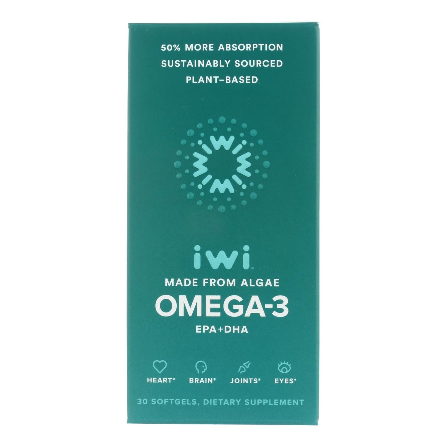 Iwi Supp Algae EPA/DHA Omega-3, Heart & Brain Health Support, 30 Softgels