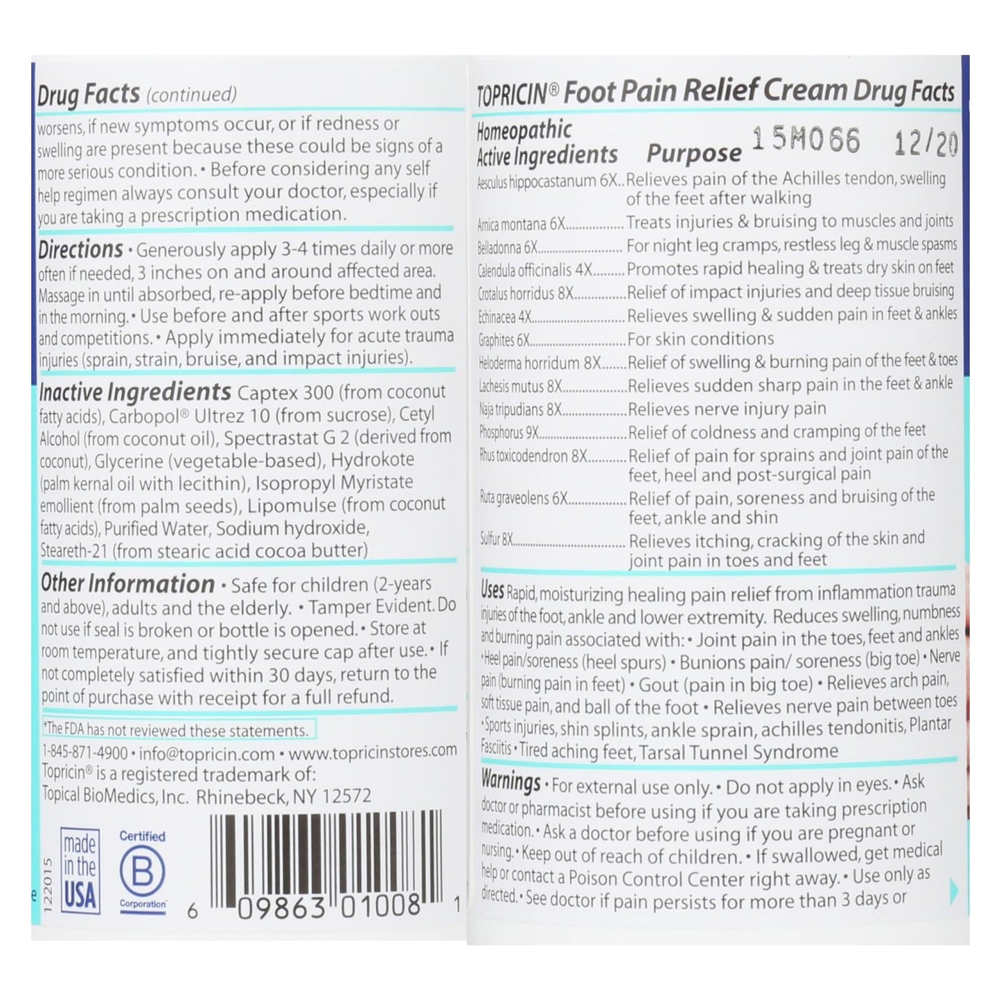 Topricin Foot Therapy Cream, 8 Oz.