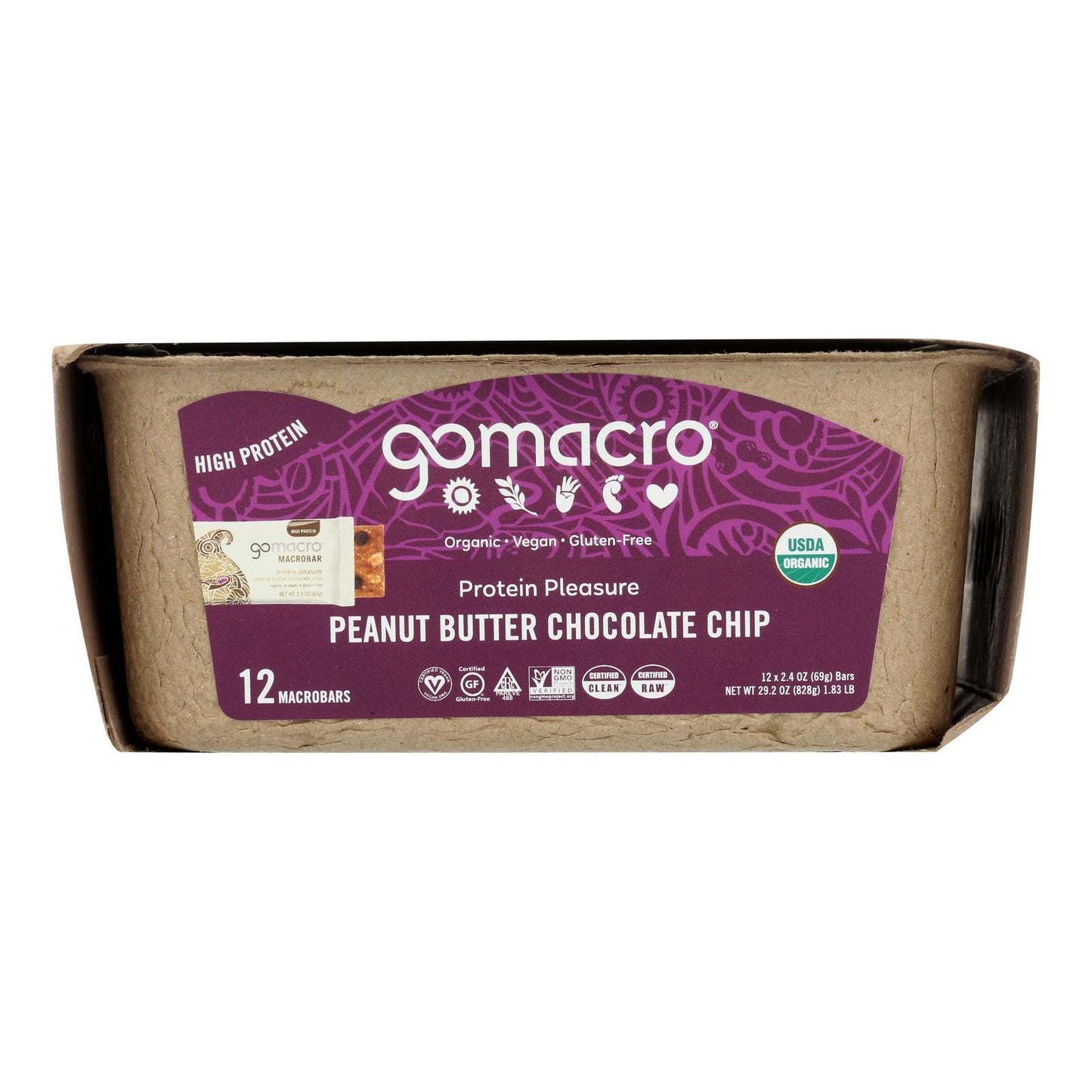 Organic Macrobar - Peanut Butter Chocolate Chip (Pack of 12) 2.5 Oz Bars
