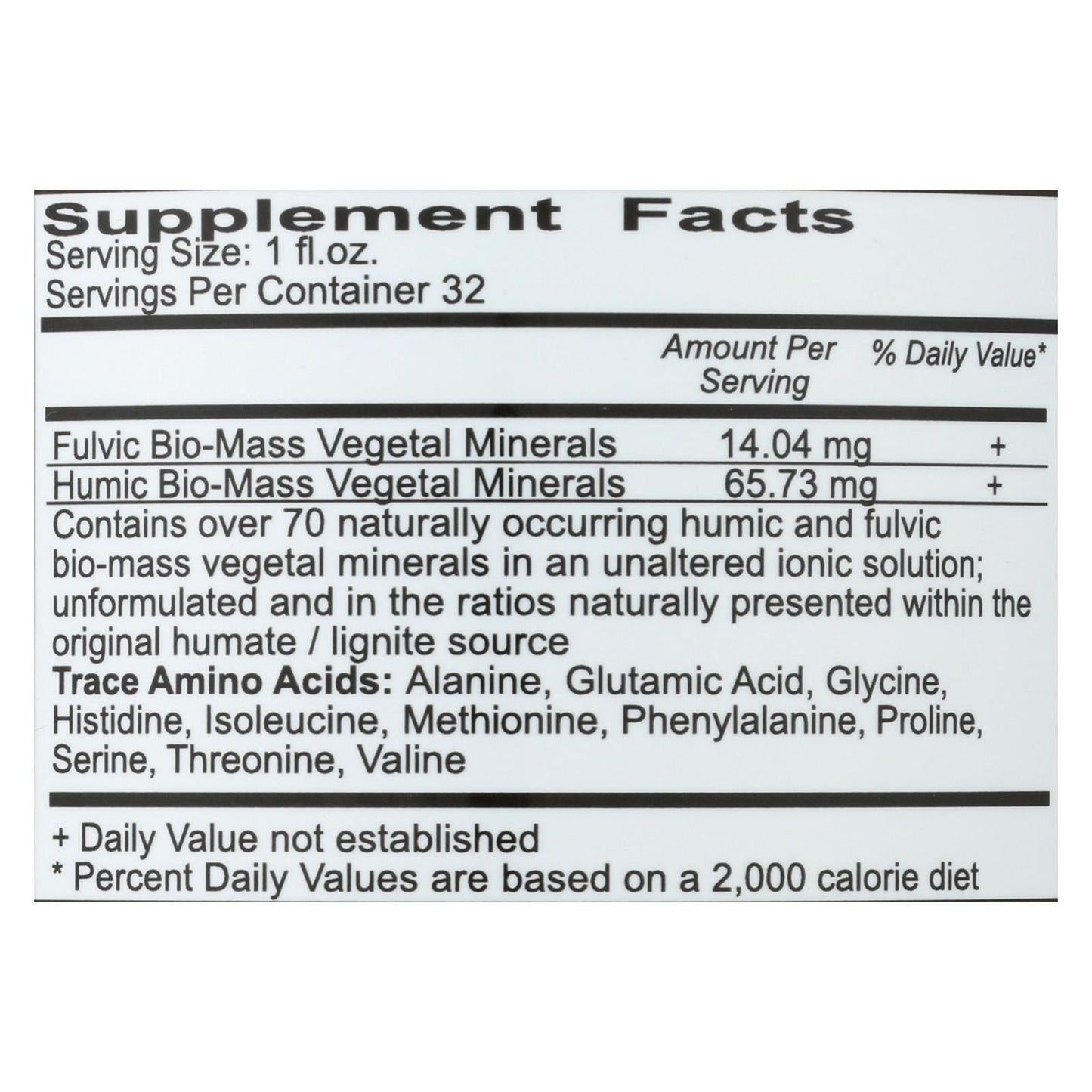 Vital Earth Minerals-  Fulvic-Humic Mineral Blend  (32 Fl Oz.)