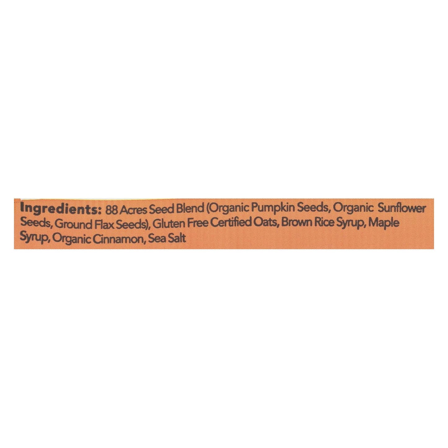 88 Acres Oats & Cinnamon Seed Bars, 1.6 oz, Pack of 9