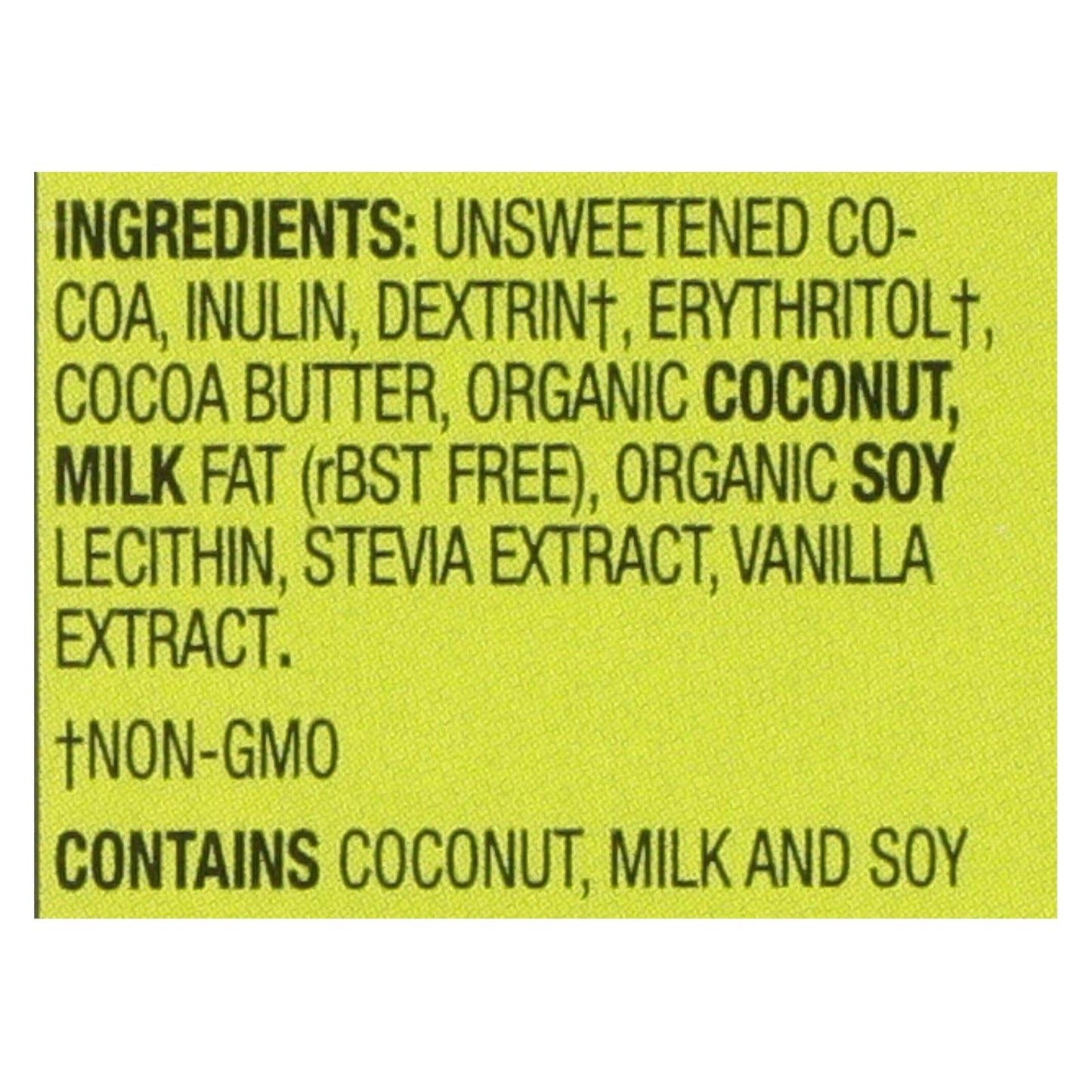Lily's Sweets Dark Chocolate Coconut Bar, (Pack of 12), 3 Oz Bars