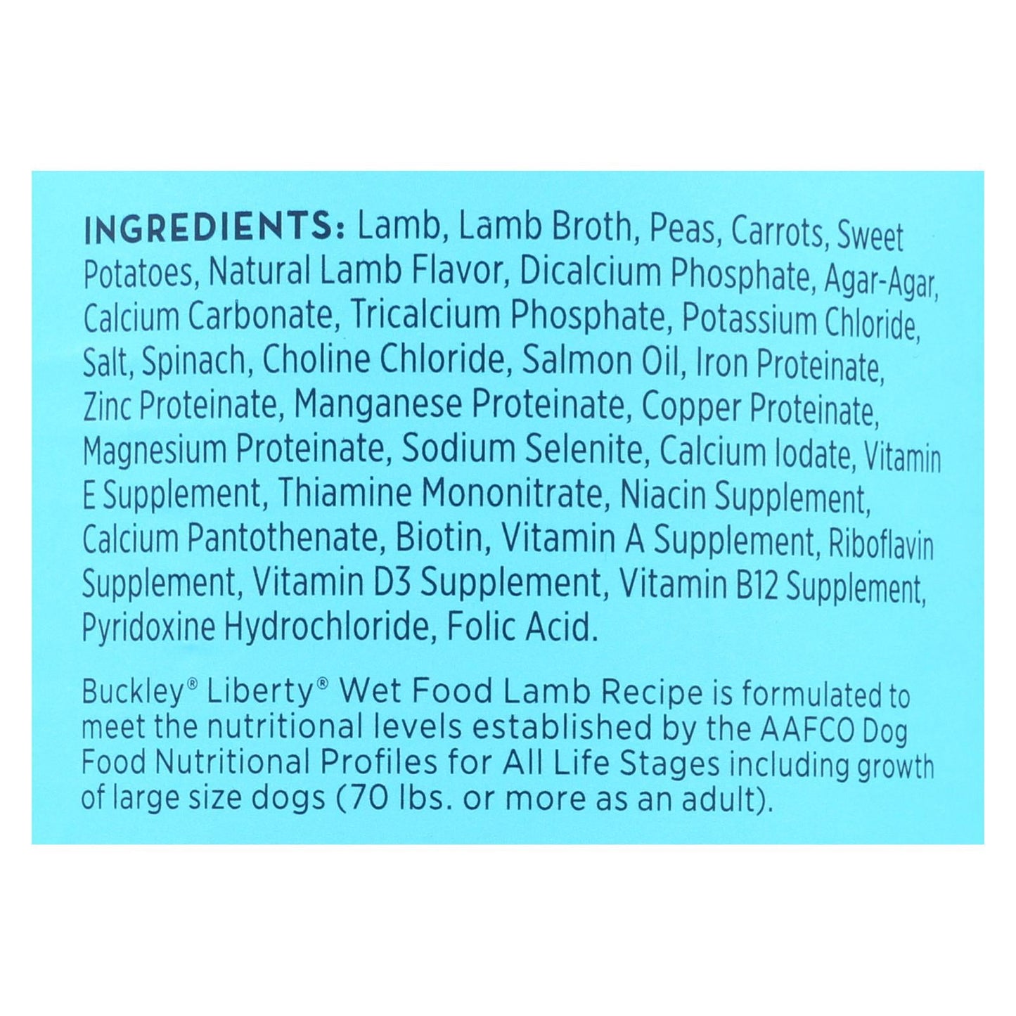 Buckley Liberty We Food Lamb (Pack of 12)