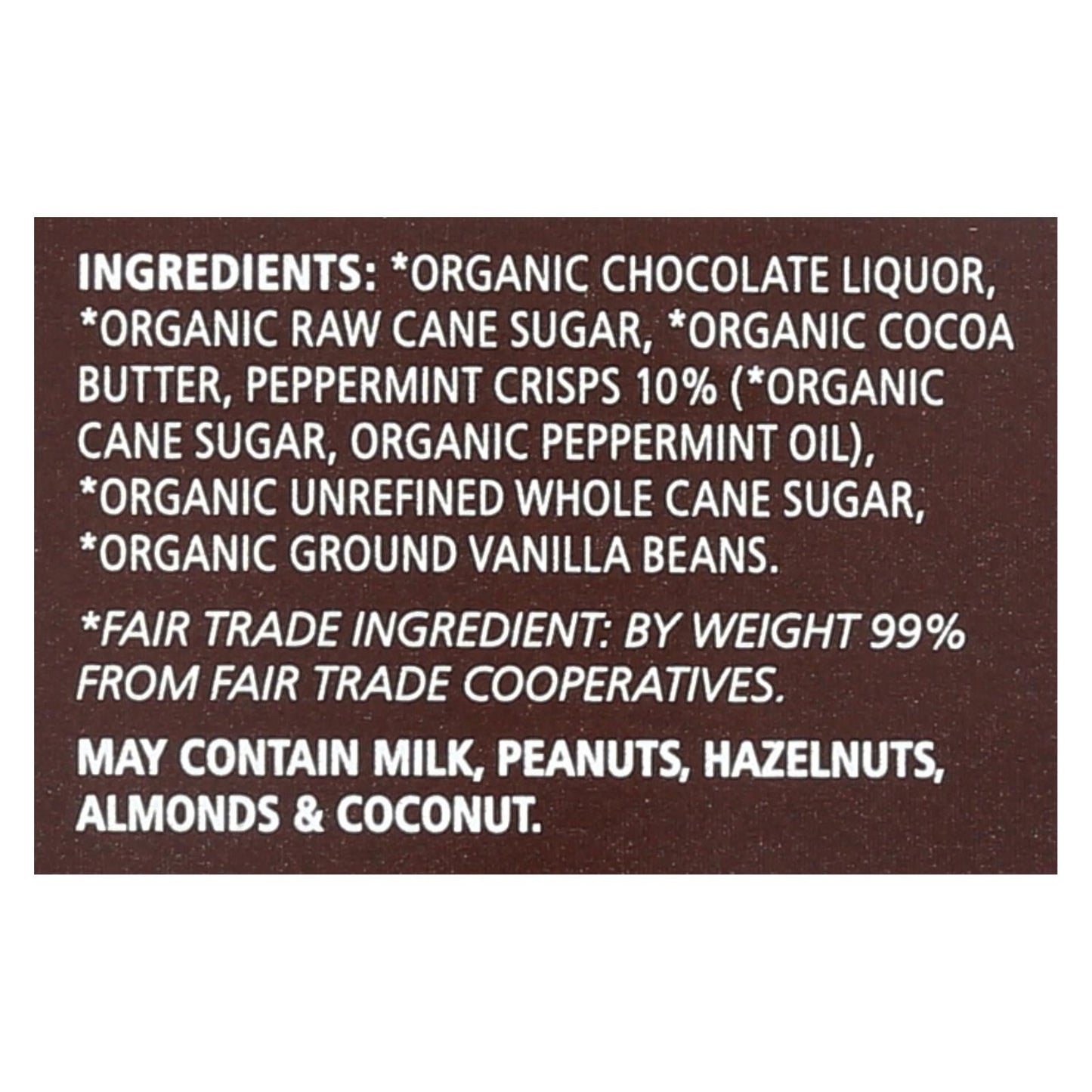 Equal Exchange Organic Dark Chocolate Mint Crunch Bar (Pack of 12) - 2.8 Oz.