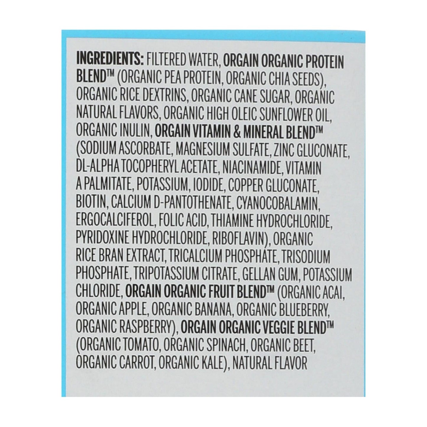 Orgain Organic Vegan Protein Shake - Vanilla Bean (3-Pack of 4.11 Fl Oz.)