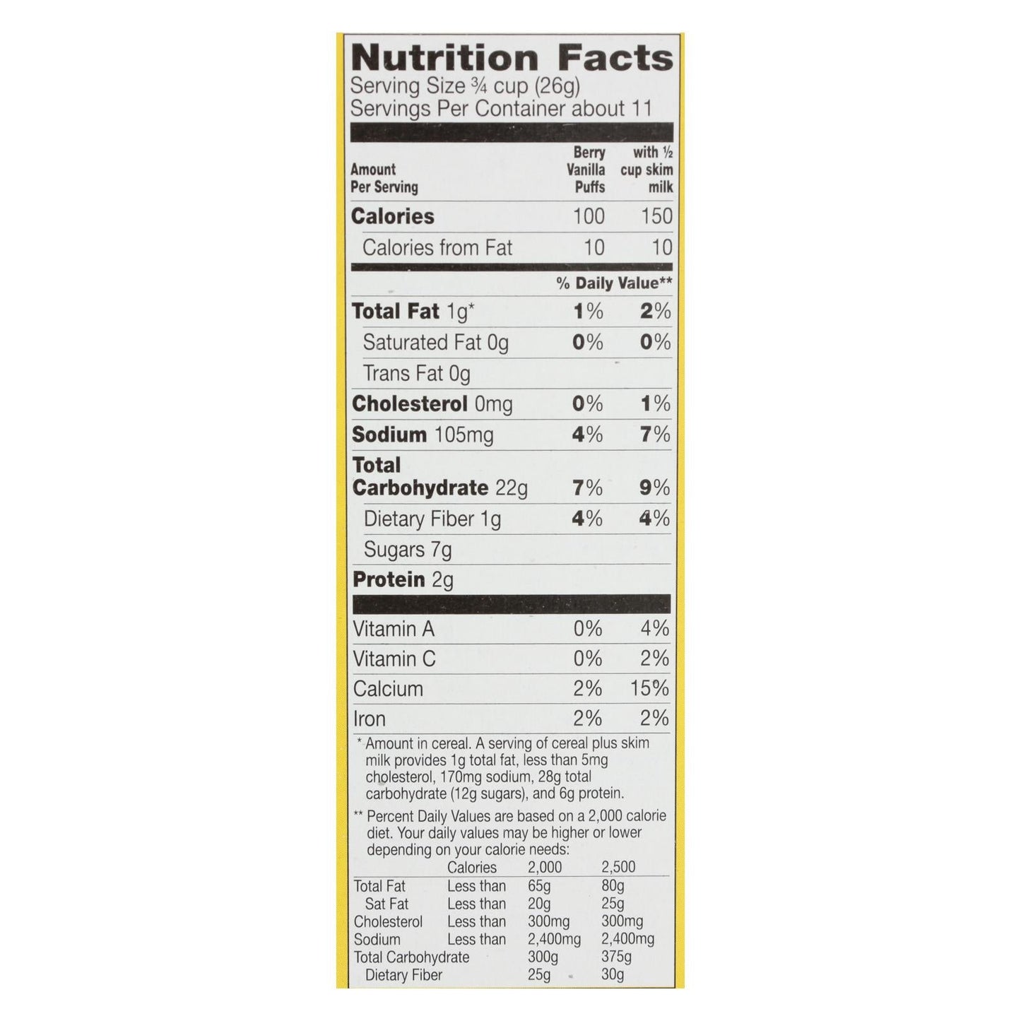 Cascadian Farm Organic Berry Vanilla Puff Cereal - 10.25 Oz (Pack of 12)