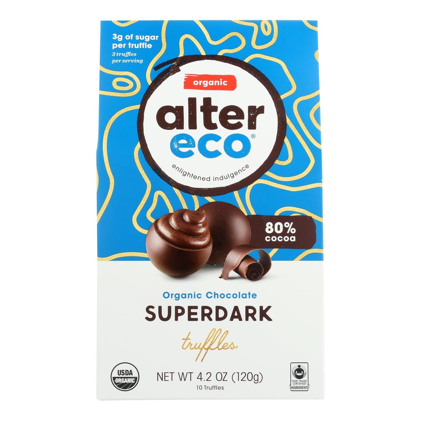 Alter Eco Truffle Sprinkled Dark Chocolate (Pack of 8 - 4.2 Oz.)