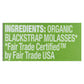Wholesome Organic Blackstrap Molasses - Unsulphured, 16 oz (Pack of 12) - Rich in Iron & Minerals