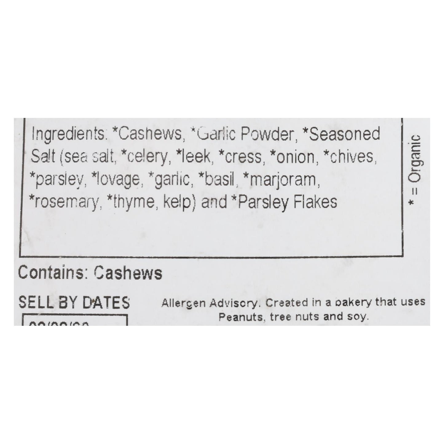 Mountain Peak Herbed Cashews with Garlic Granola Oats 10 lb.