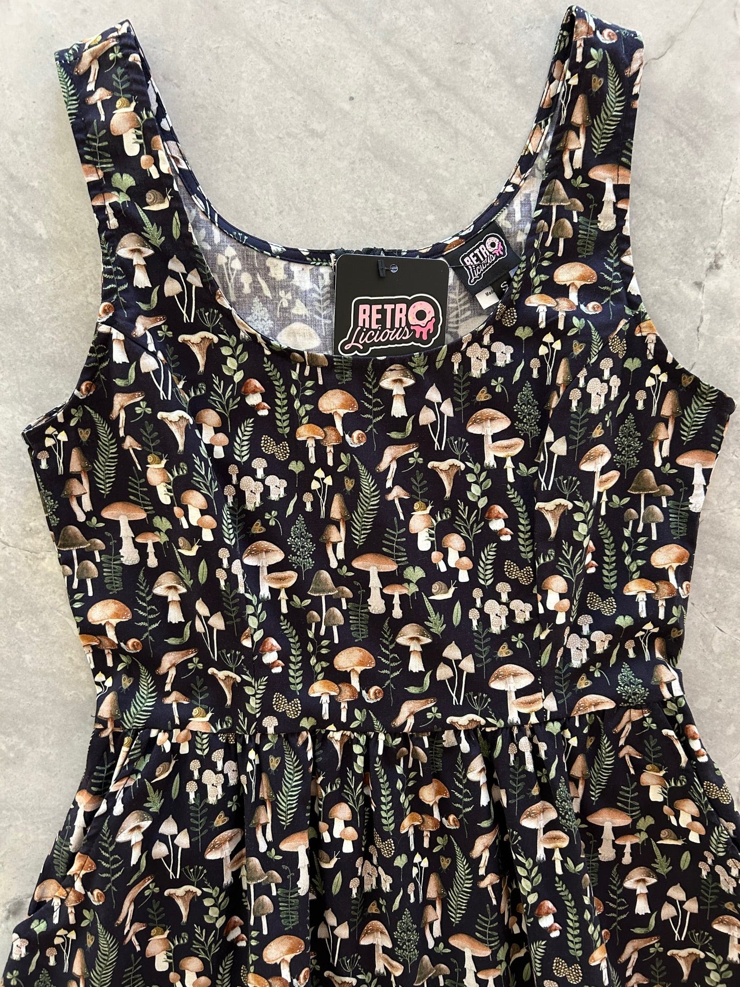 Mushrooms Fit & Flare Dress - XS only, 1 left!