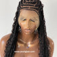French Braid Bohemian Cornrow Wig, 100% Human Hair, Full Lace, Black Color - Dash (Tara)