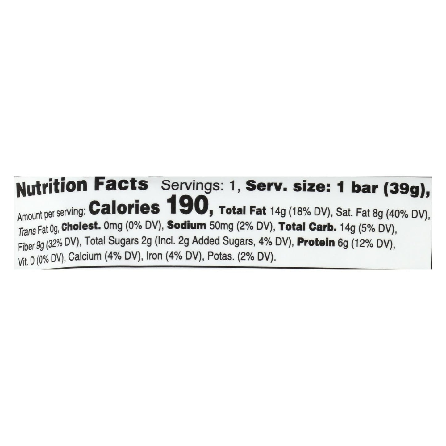 Love Good Fats Chocolate Chip Cookie Dough Bar (Pack of 12 - 1.38 Oz.)