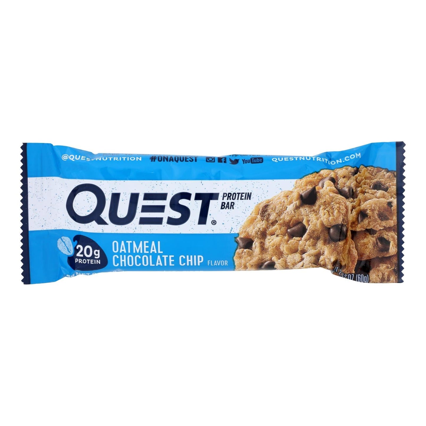Quest Bar Oatmeal Chocolate Chips (Pack of 12) - 2.12 Oz.