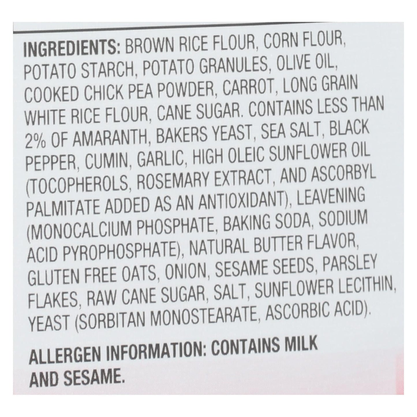 Milton's Fire Roasted Gluten-Free Vegetable Crackers (54 Oz.)