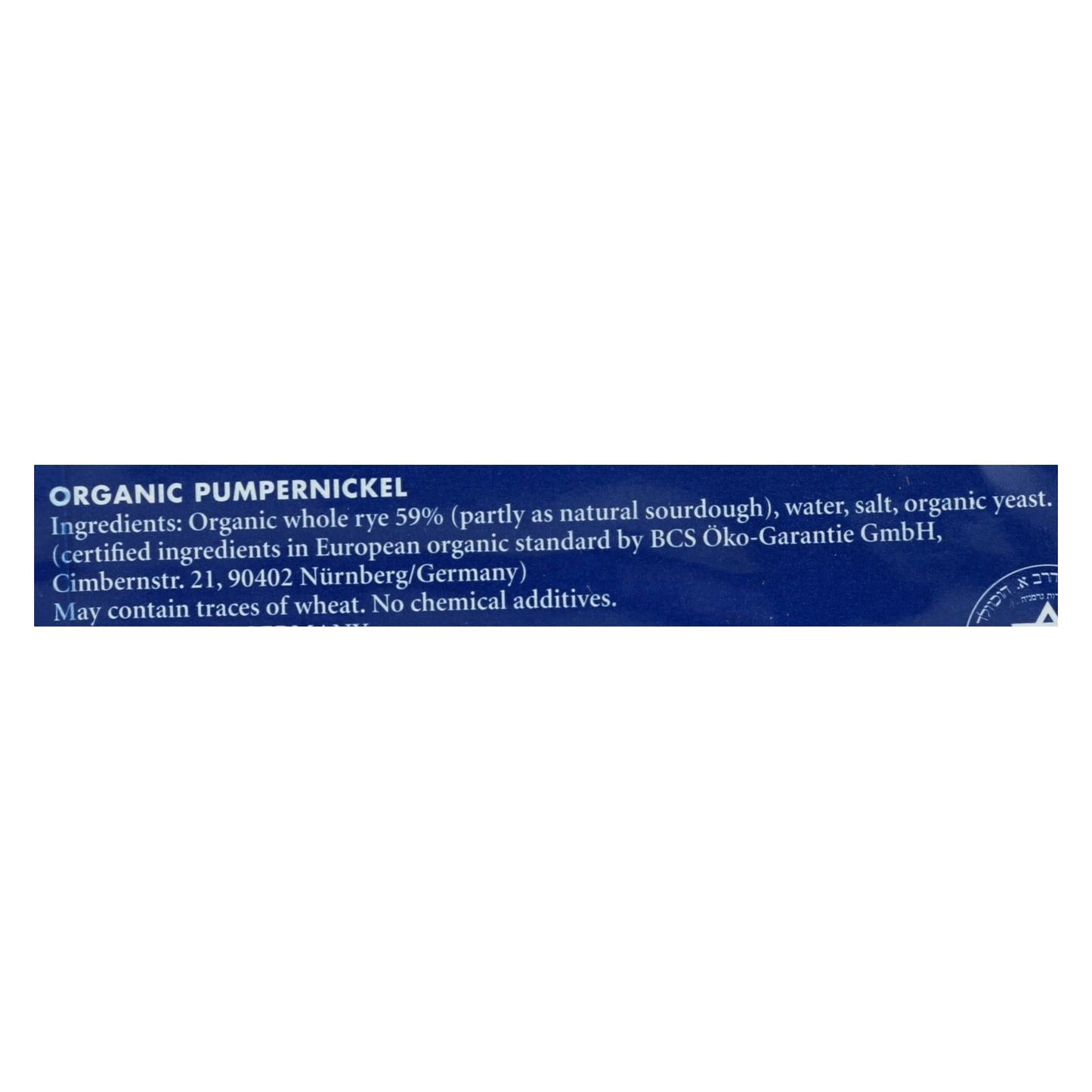 Genuine Bavarian Organic Pumpernickel Bread, 6 x 17.6 Oz.
