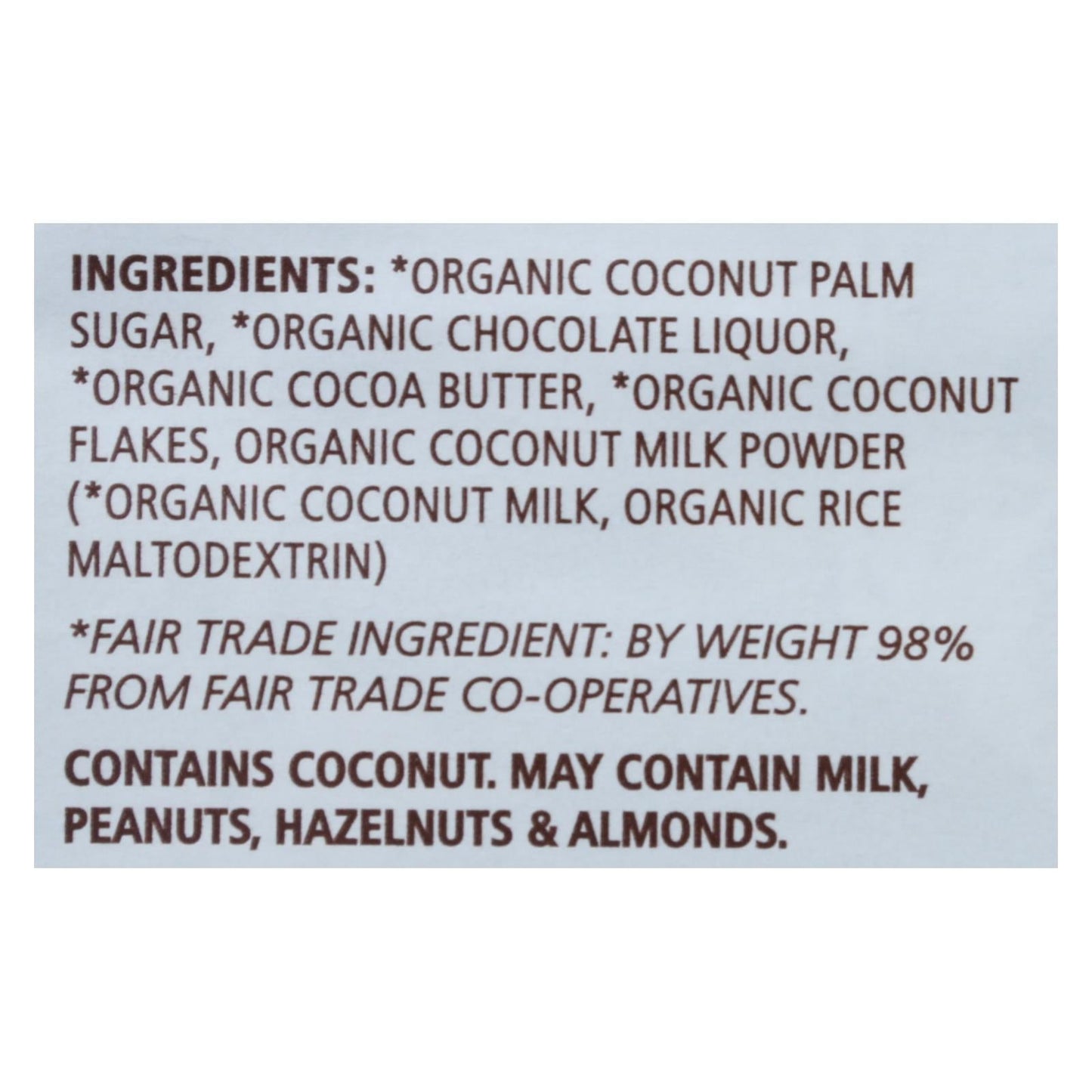 Equal Exchange Organic Dark Chocolate Coconut Bar - 2.8 Oz (Pack of 12)