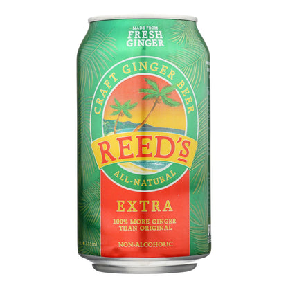 Reed's Extra Ginger Beer, 12 FZ, Case of 6