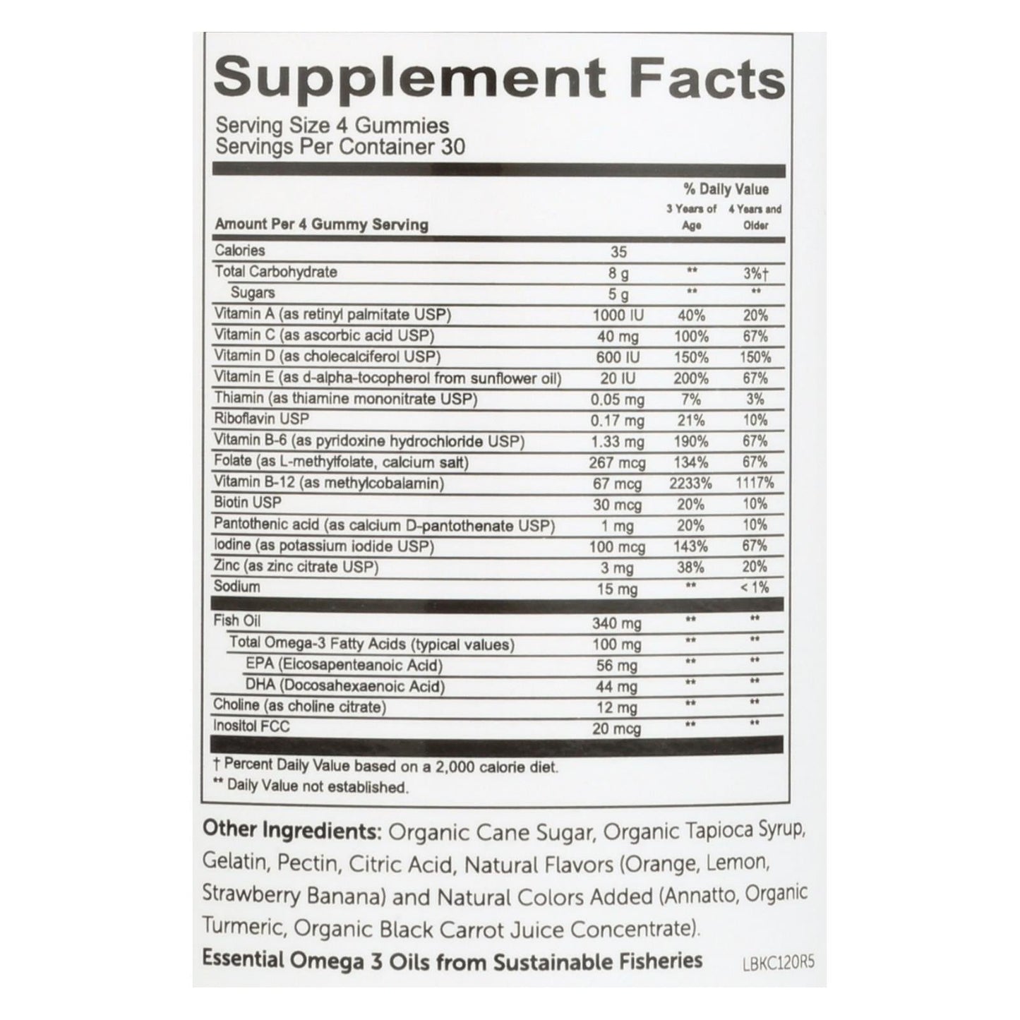 Smartypants Kids All-in-One Multivitamin + Omega 3 + Vitamin D Gummies (120-Count)