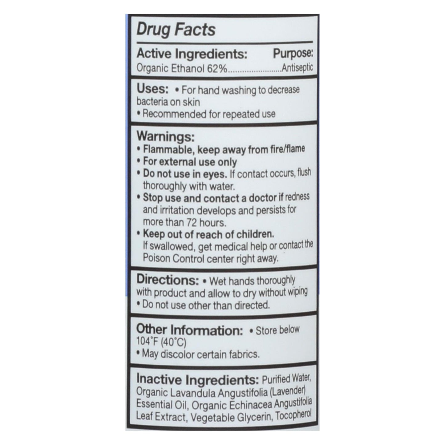 Eo Botanicals Hand Sanitizer Spray (Pack of 6) - Lavender - 2 Fl Oz Each
