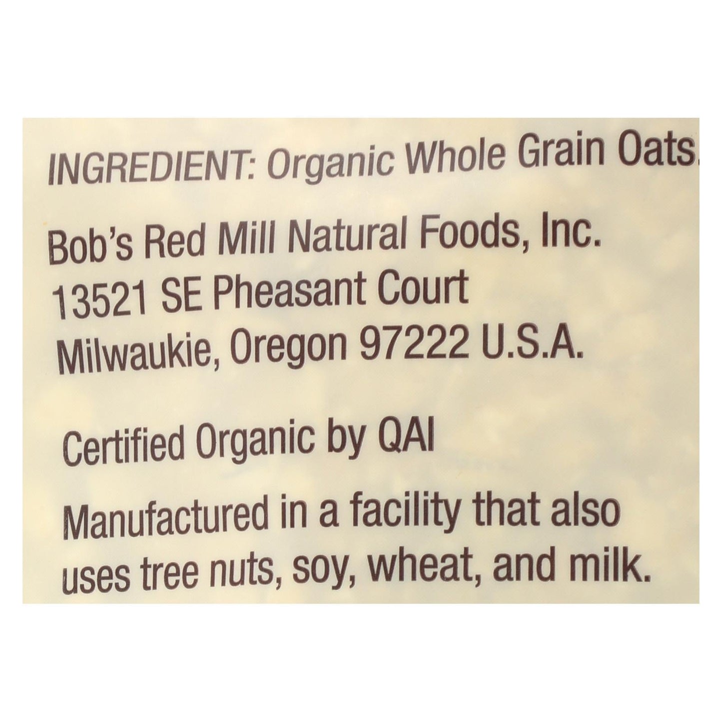 Bob's Red Mill Organic Quick-Cooking Rolled Whole Grain Oats, 32 Oz, 4-Pack
