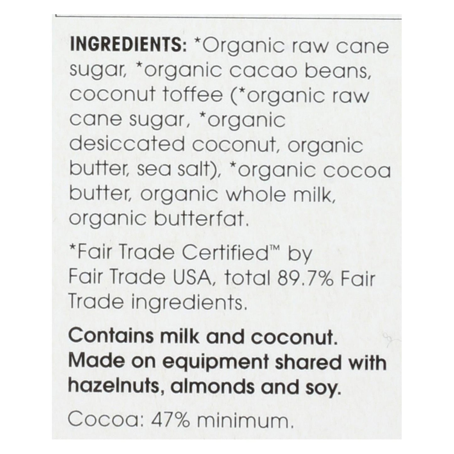 Alter Eco Americas Organic Dark Chocolate Bar with Rich Coconut Toffee - 2.82 Oz Bars - Case Of 12
