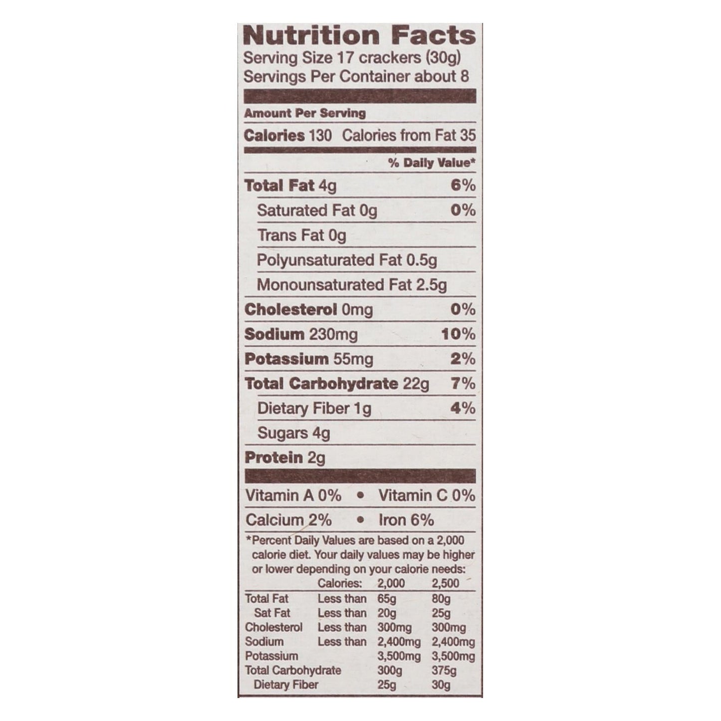 Back To Nature Crispy Whole Wheat Crackers - 8 Oz. (Pack of 6)