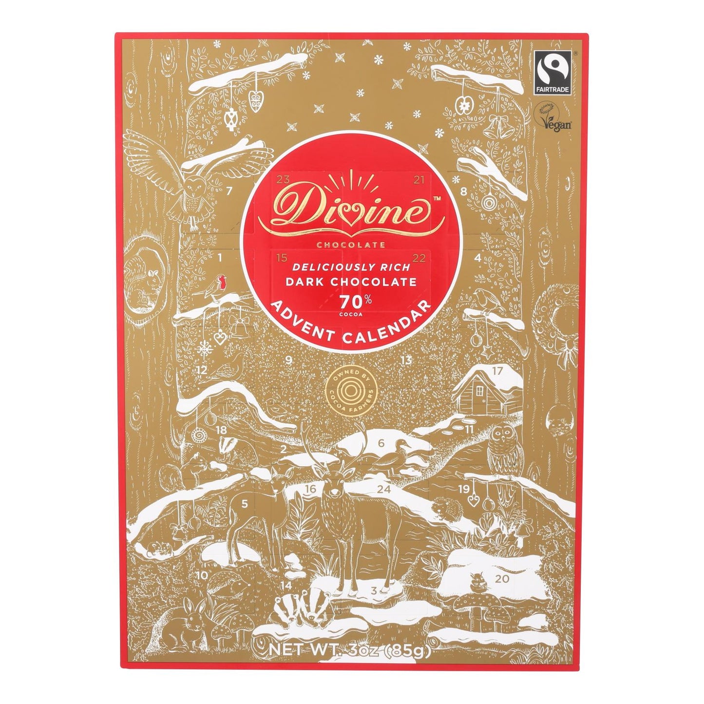 Divine Dark Chocolate Advent Calendar (Pack of 12 - 3 Oz.)